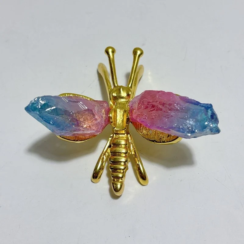 Aura Blue Pink Green Amethyst Dragonfly Carving Wholesale - Image 5
