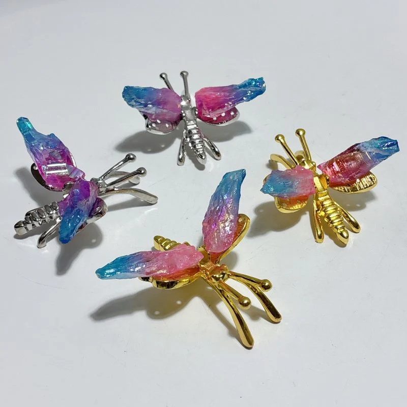 Aura Blue Pink Green Amethyst Dragonfly Carving Wholesale - Image 7