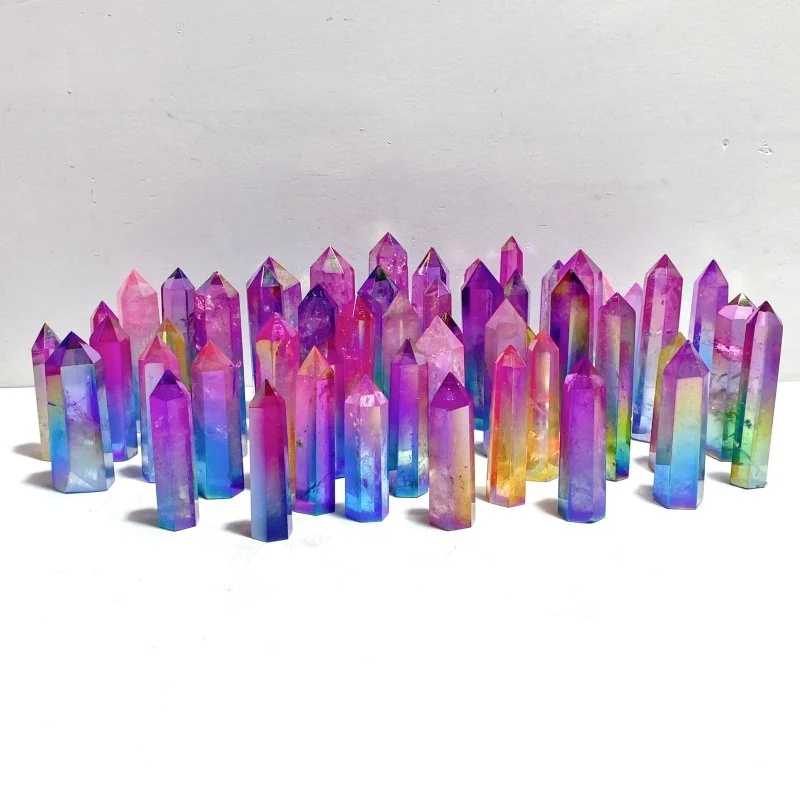 52 Pieces Aura Clear Quartz Point Clearance