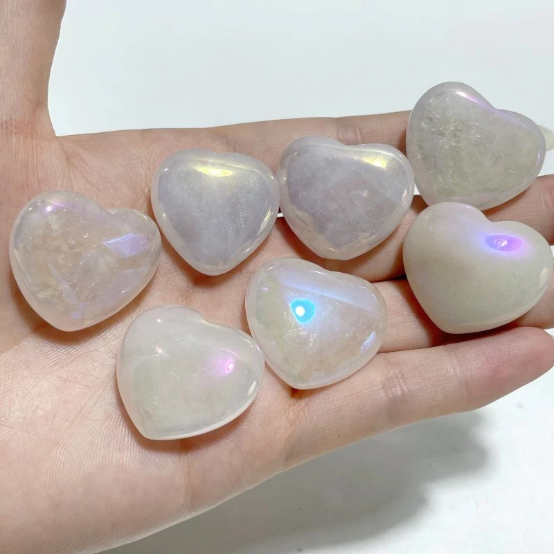 Aura Clear Quarz Heart Crystal Wholesale
