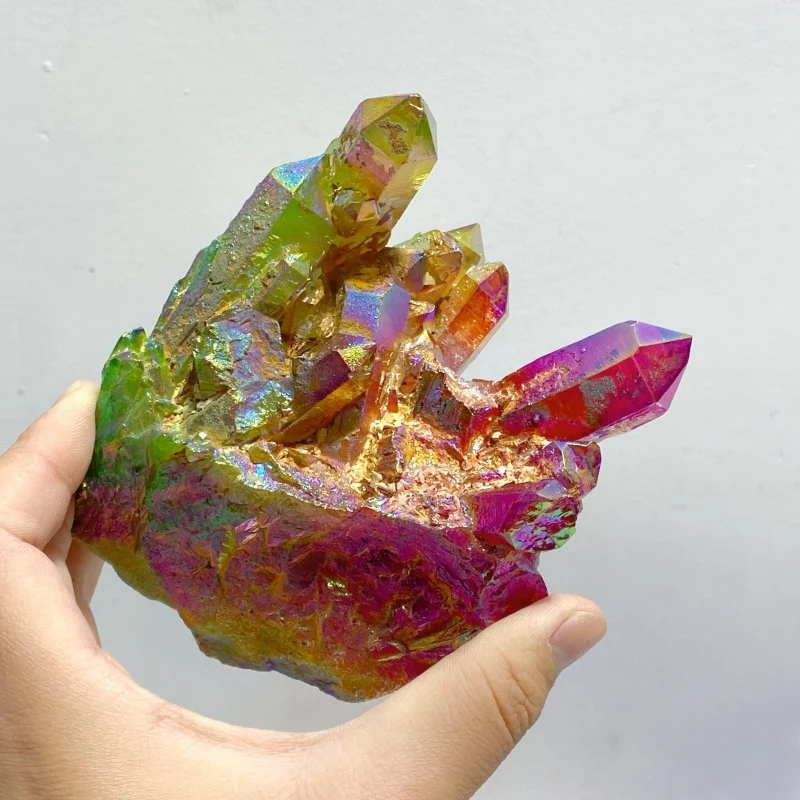 14 Pieces Aura Colorful Clear Quartz Cluster - Image 3