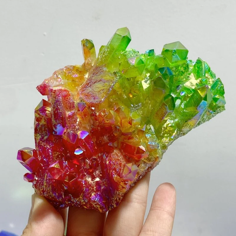 14 Pieces Aura Colorful Clear Quartz Cluster - Image 7