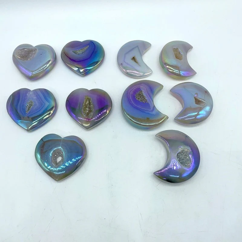 Aura Geode Druzy Agate Heart&Moon Star Crystal Wholesale