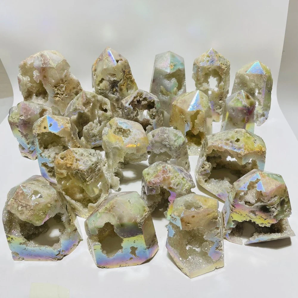 20 Pieces Aura Geode Quartz Druzy Crystal Tower Points - Image 3