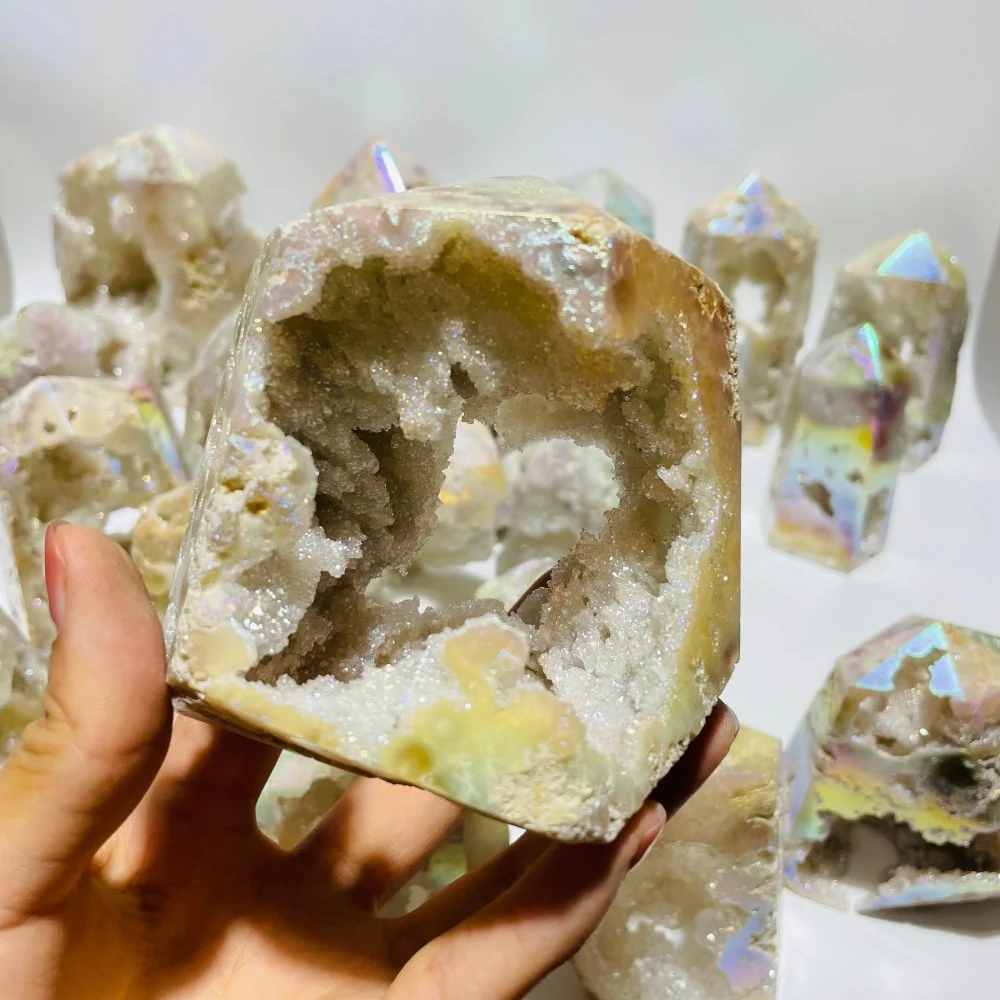 20 Pieces Aura Geode Quartz Druzy Crystal Tower Points - Image 5