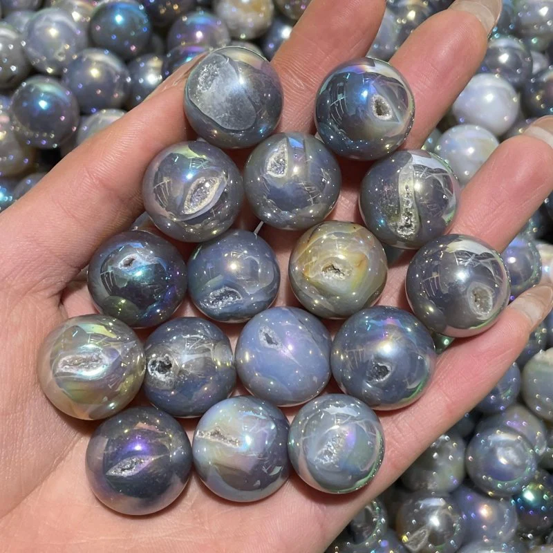 Aura Mini Geode Druzy Agate Spheres Wholesale - Image 2
