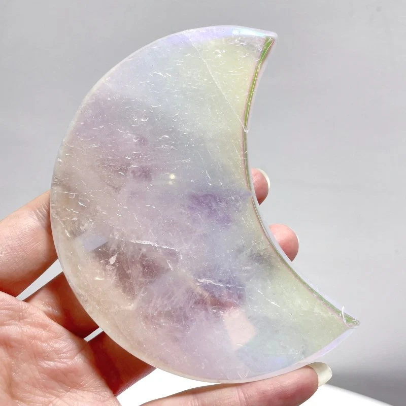Aura Mixed Color Clear Quartz Moon Carving Wholesale - Image 2