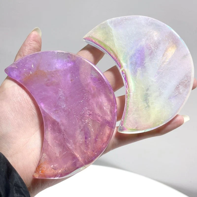 Aura Mixed Color Clear Quartz Moon Carving Wholesale - Image 4