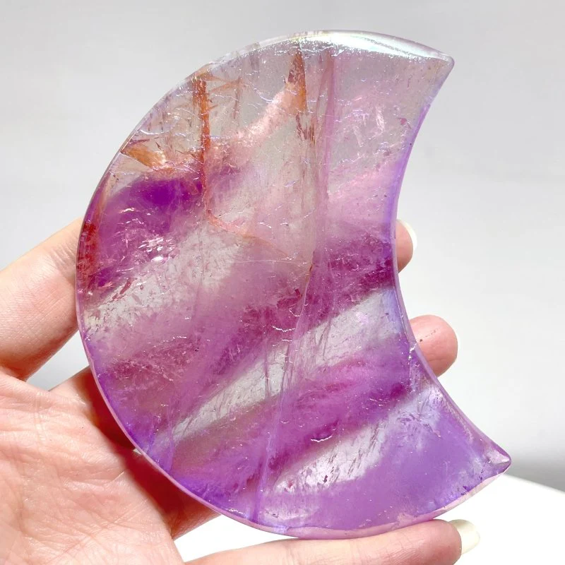 Aura Mixed Color Clear Quartz Moon Carving Wholesale - Image 5