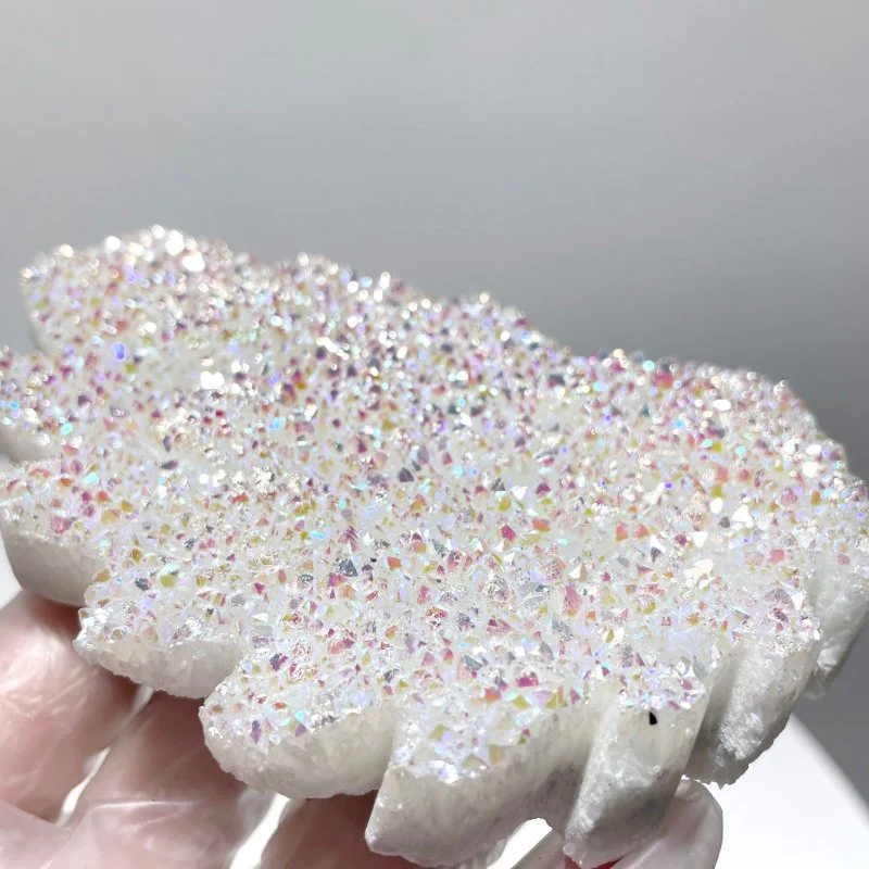 Aura Quartz Cluster Angel Wing Carving With Stand - Image 2