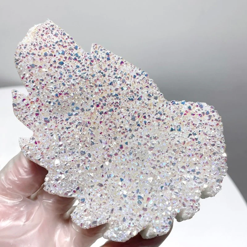 Aura Quartz Cluster Angel Wing Carving With Stand - Image 3