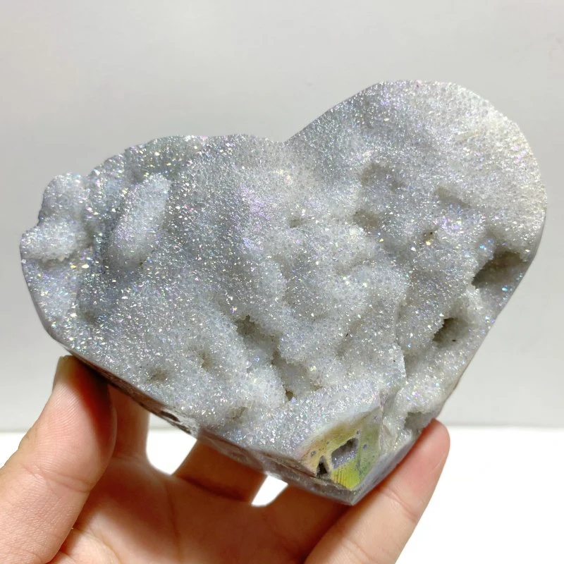 7 Pieces Aura Quartz Cluster Heart With Stand #3 - Image 2
