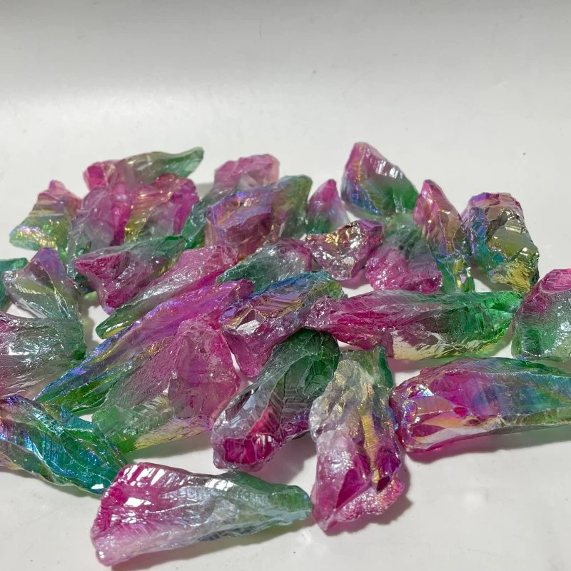 Rainbow Aura Raw Green Amethyst Stone Wholesale - Image 3