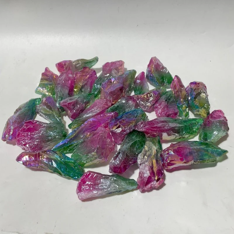 Rainbow Aura Raw Green Amethyst Stone Wholesale - Image 4