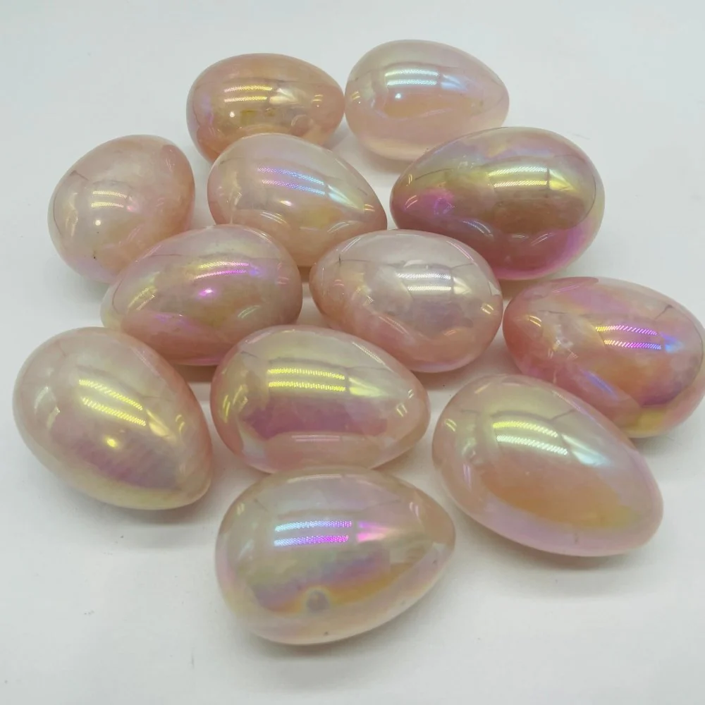 Aura Pink Rose Quartz Egg Wholesale - Image 2