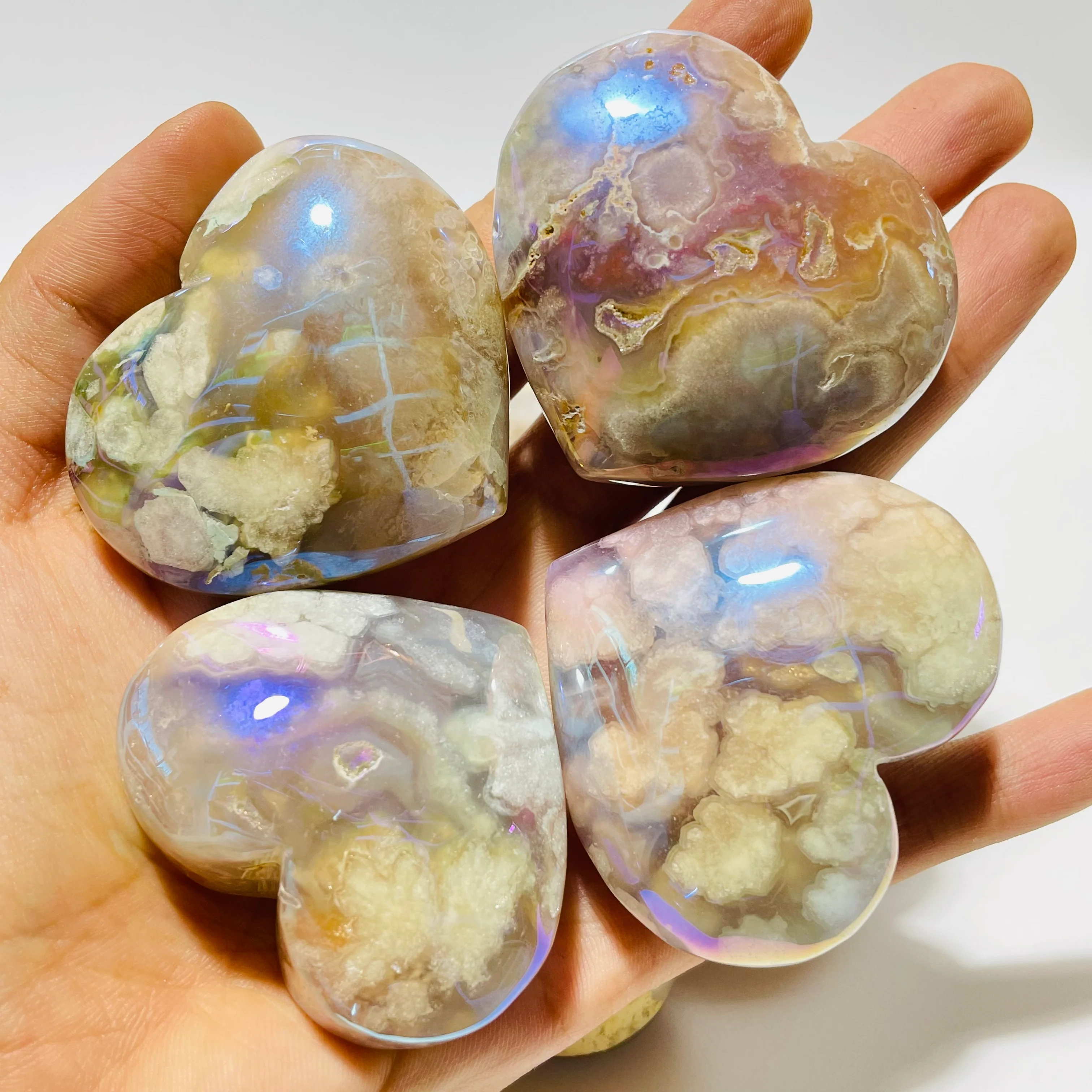 Aura Sakura Flower Agate Heart Wholesale - Image 3