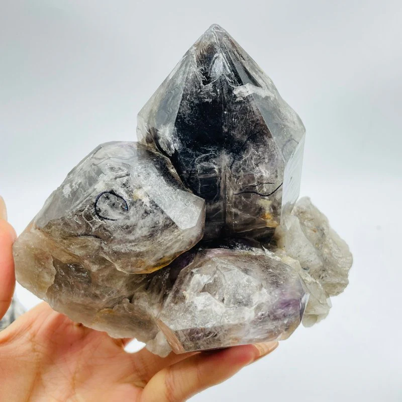 3 Pieces Enhydro Backbone Crystal Specimen Smoky Quartz Stone For Collection - Image 5