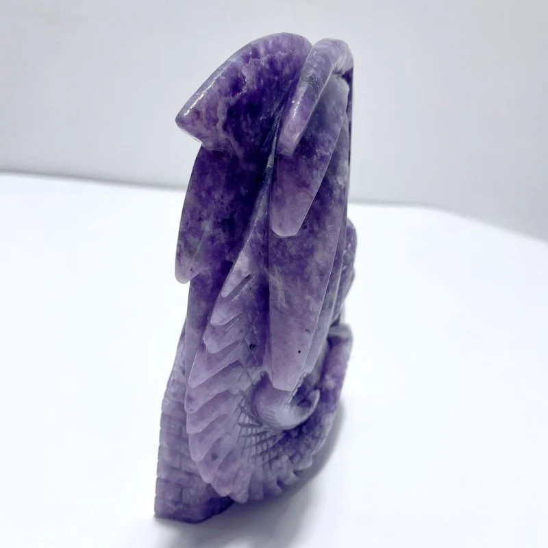 Beautiful Lepidolite Flying Dragon Carving - Image 4