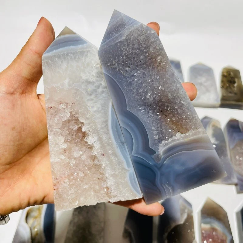 21 Pieces Beautiful Large Agate Geode Druzy Four-Sided Points - Image 7