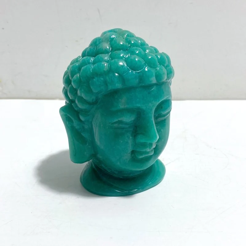 Beautiful Amazonite Buddha Head Carving - Image 2