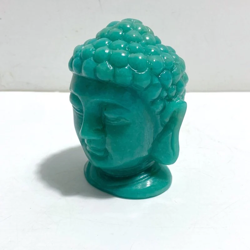 Beautiful Amazonite Buddha Head Carving - Image 3
