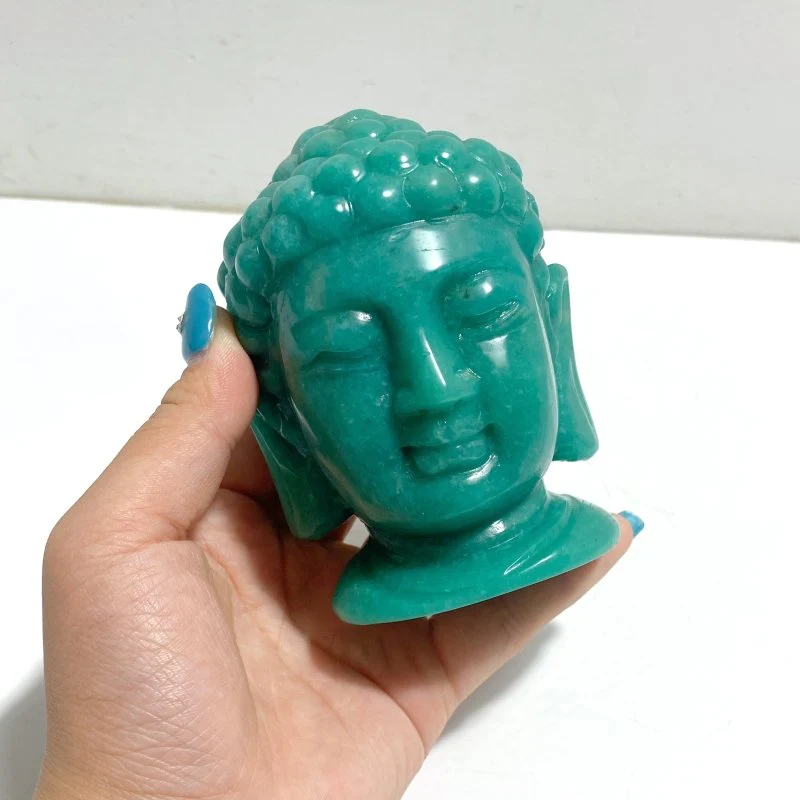 Beautiful Amazonite Buddha Head Carving - Image 5