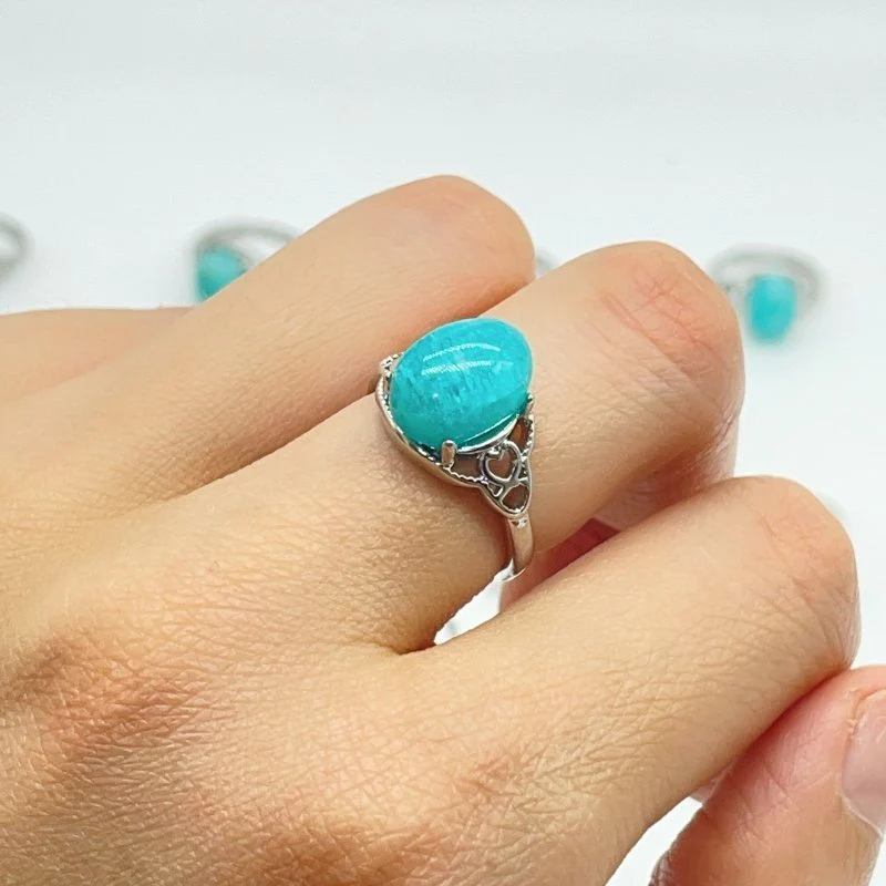 31 Pieces Beautiful Deep Blue Amazonite Ring - Image 5