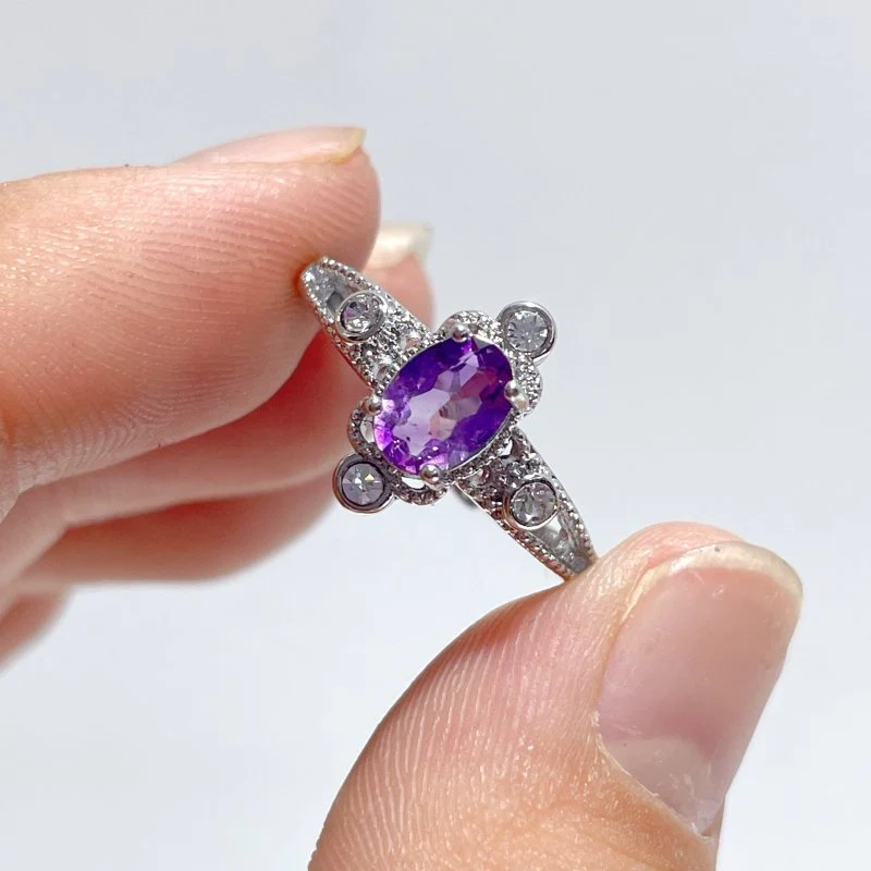 Beautiful Amethyst Cut Faceted Ring Wholesale