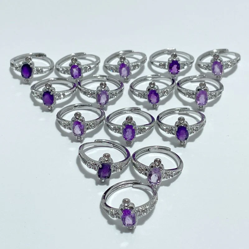 Beautiful Amethyst Cut Faceted Ring Wholesale - Image 2