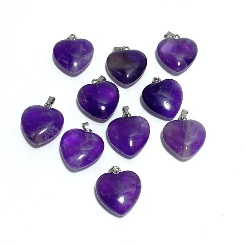 Amethyst Heart Pendants Wholesale