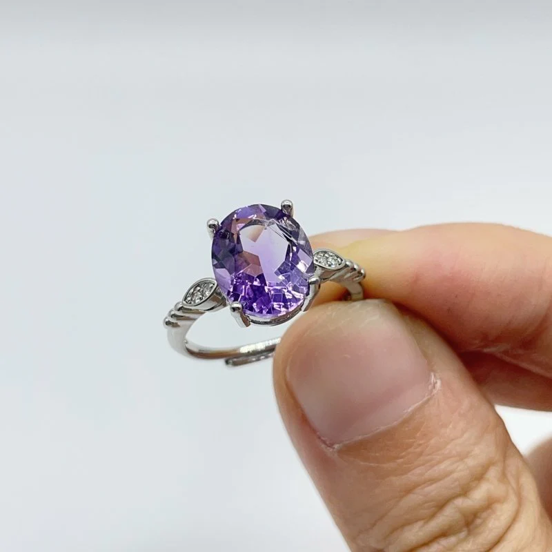 Beautiful Amethyst Cut Faceted Ring Wholesale
