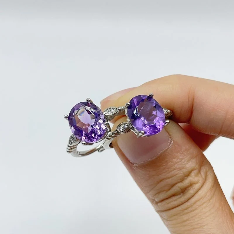 Beautiful Amethyst Cut Faceted Ring Wholesale - Image 3