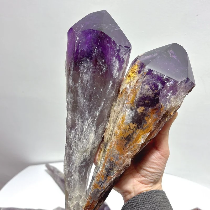 6 Pieces Large Beautiful Polished Amethyst Scepter Single Point 23-33cm - Image 10