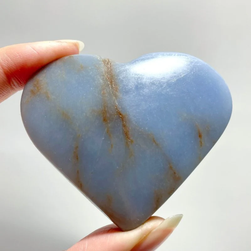 2 Size Beautiful Angelite Heart Wholesale - Image 3