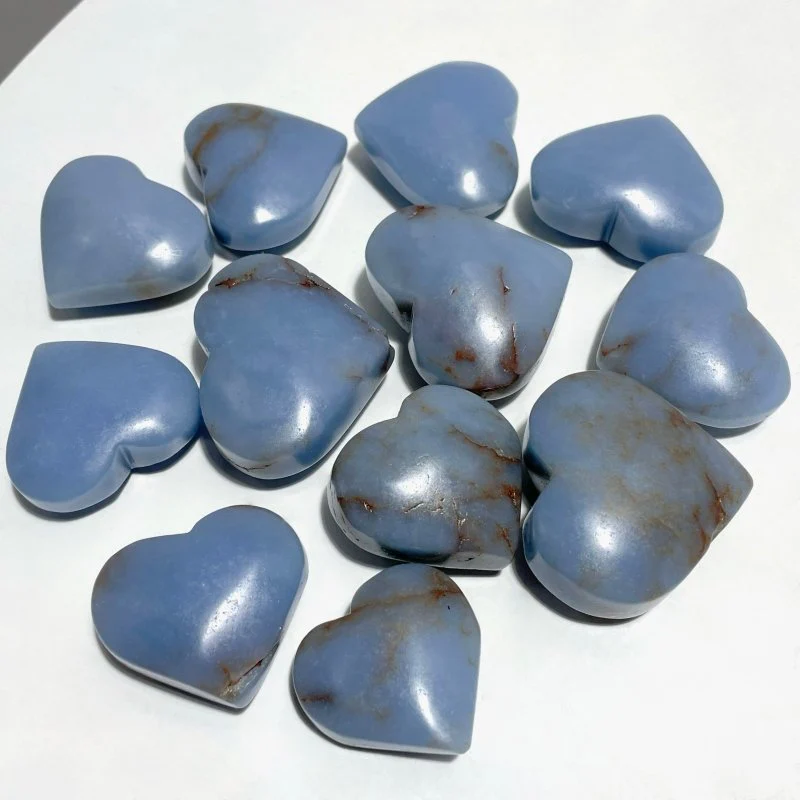 2 Size Beautiful Angelite Heart Wholesale - Image 8
