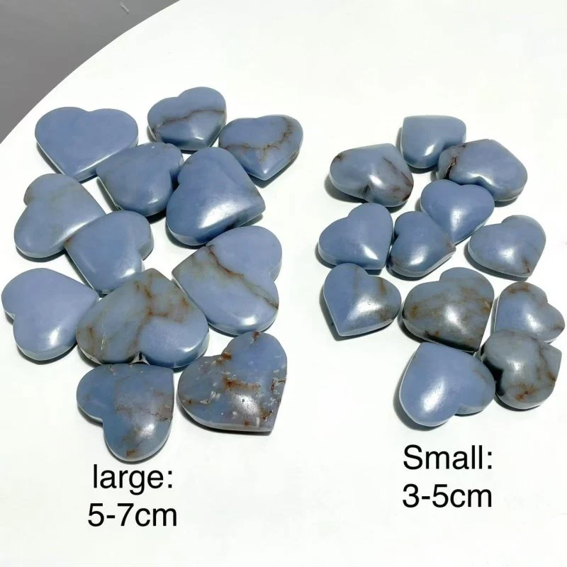 2 Size Beautiful Angelite Heart Wholesale - Image 9