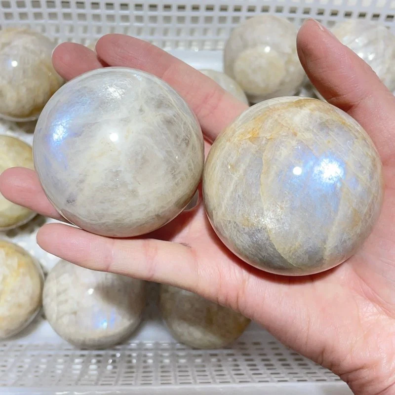 14 Pieces Beautiful Blue Moonstone Spheres - Image 2