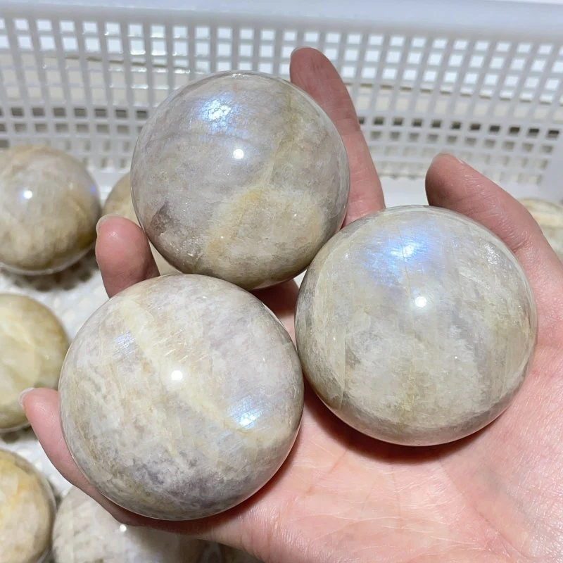 14 Pieces Beautiful Blue Moonstone Spheres - Image 3