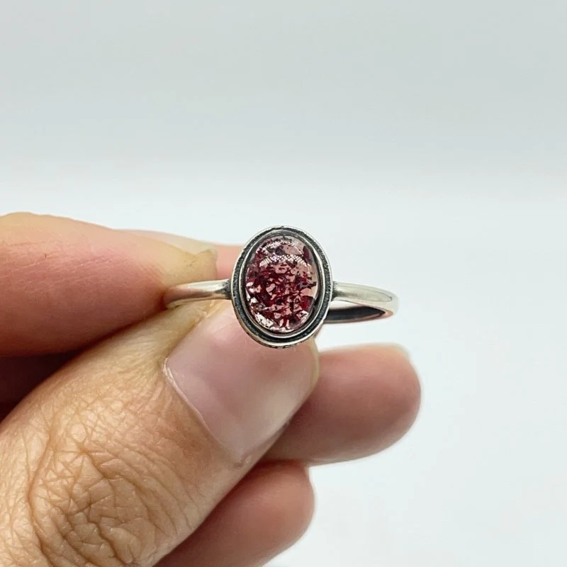 11 Pieces Beautiful Cacoxenite Super7 Amethyst Sterling Silver Different Styles Ring