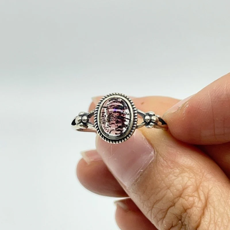 11 Pieces Beautiful Cacoxenite Super7 Amethyst Sterling Silver Different Styles Ring - Image 6