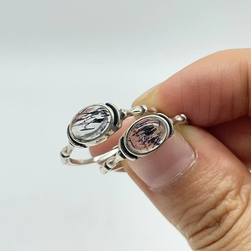 11 Pieces Beautiful Cacoxenite Super7 Amethyst Sterling Silver Different Styles Ring - Image 8