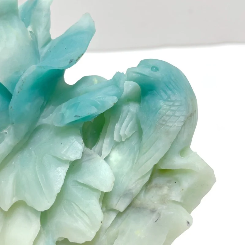 Beautiful Caribbean Calcite Bird&Flower Carving - Image 4