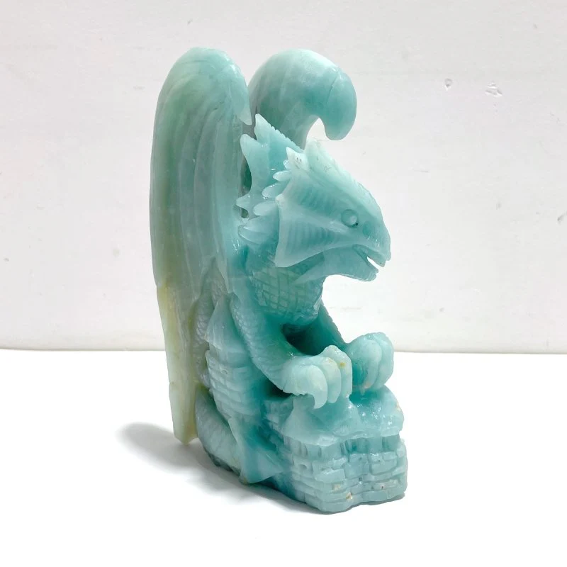 Beautiful Caribbean Calcite Flying Dragon Castle Carving - Image 2