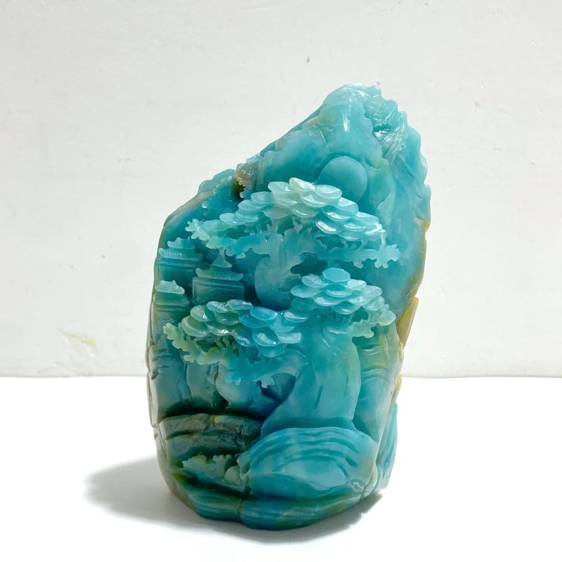 Beautiful Caribbean Calcite Landscape Pavilion Carving #1