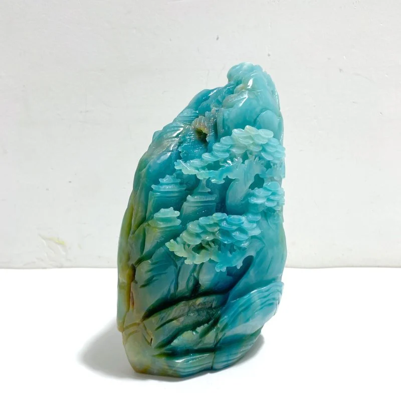 Beautiful Caribbean Calcite Landscape Pavilion Carving #1 - Image 2