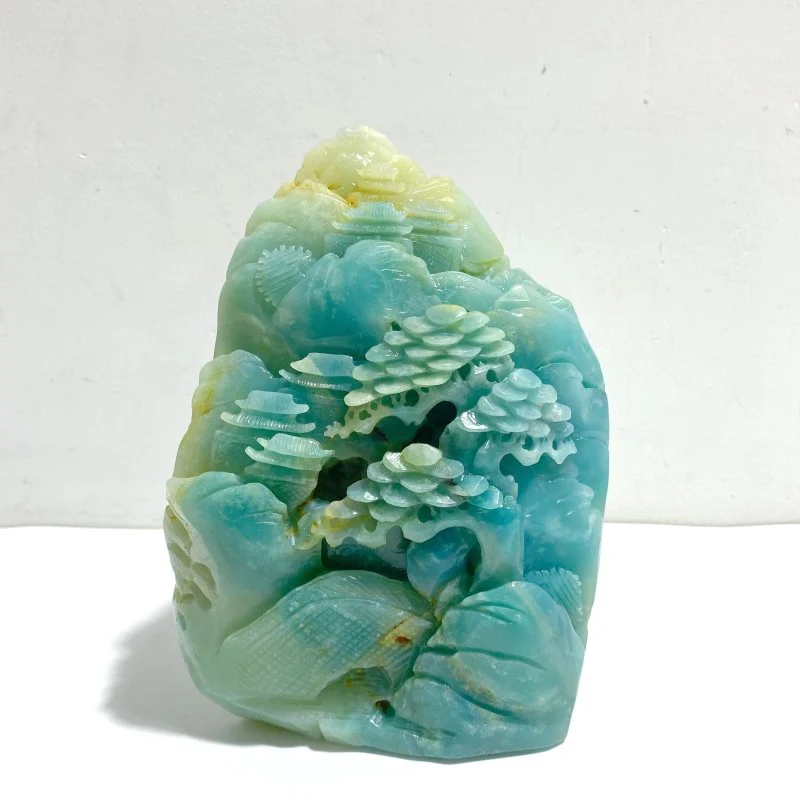 Beautiful Caribbean Calcite Landscape Pavilion Carving #2