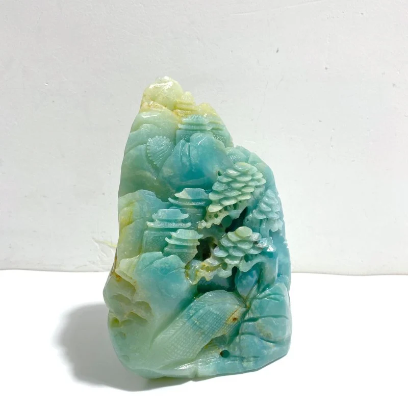 Beautiful Caribbean Calcite Landscape Pavilion Carving #2 - Image 2
