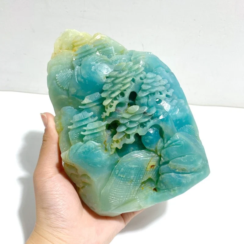 Beautiful Caribbean Calcite Landscape Pavilion Carving #2 - Image 4