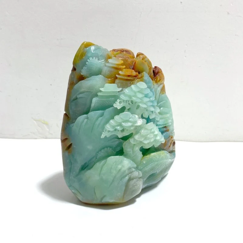 Beautiful Caribbean Calcite Landscape Pavilion Carving #3 - Image 3