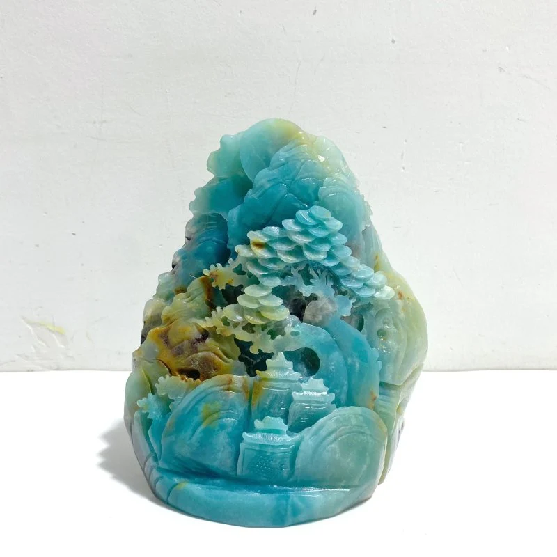Beautiful Caribbean Calcite Landscape Pavilion Carving #4